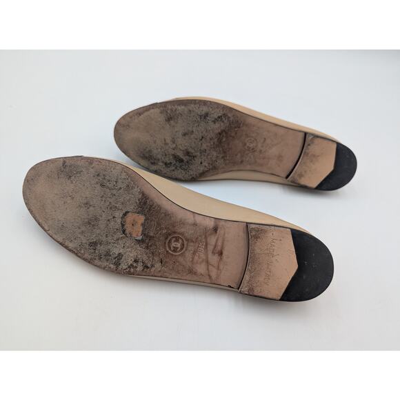 Authentic Chanel CC Logo Lambskin Bow Tie Cap Toe Ballet Flats Size 39.5 - Picture 7 of 8